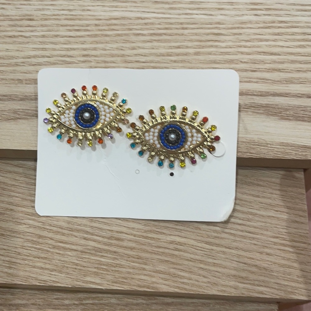 Evil eye earrings